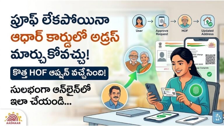Aadhaar Card Address Change Without Proof Process Telugu 2026